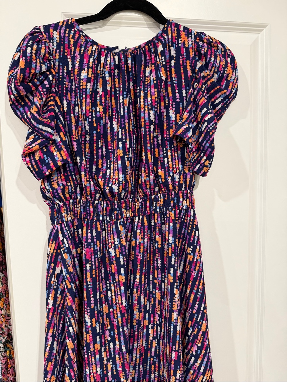 London Times Navy Floral Multicolor Dress